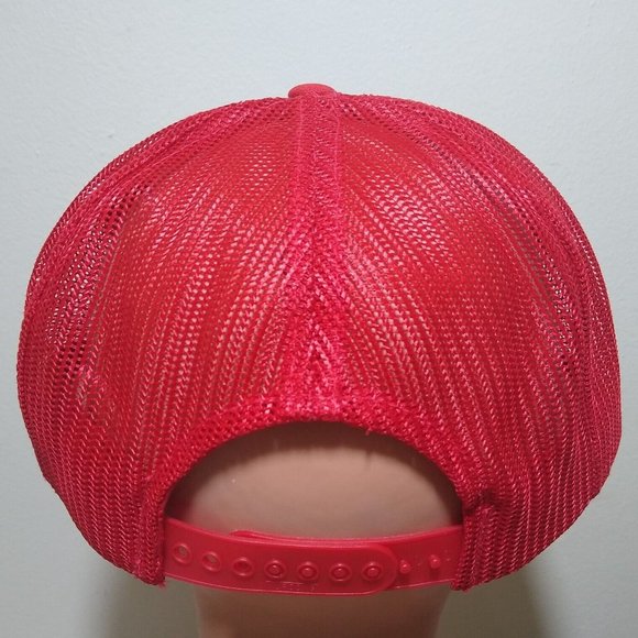 Cayman Islands Coat Of Arms Vintage Snapback Hat Cap Red Mesh Back NOS - Picture 5 of 8